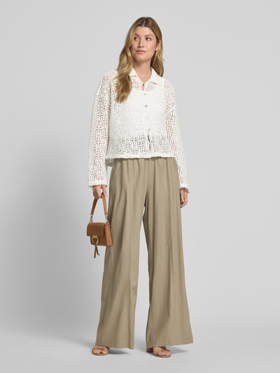 Christian Berg Woman Relaxed fit overhemdblouse van katoenmix Offwhite - 1