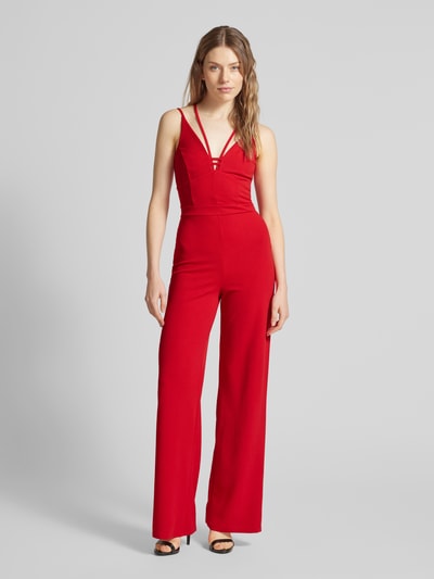 Lipsy Jumpsuit mit V-Ausschnitt Rot 4