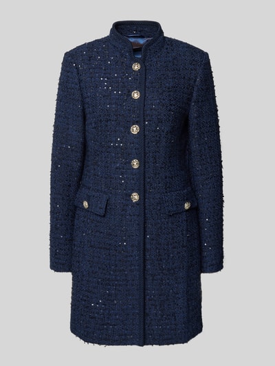 WHITE LABEL Mantel mit Viskose-Anteil und Pailettenbesatz Dunkelblau 2