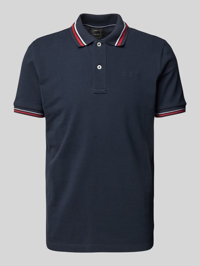 Geox Poloshirt mit Label-Stitching Modell 'Piquee' Marine 2