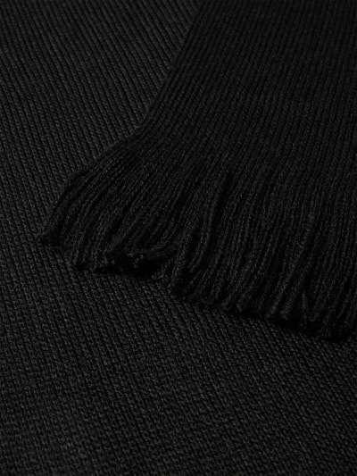 Christian Berg Men Sjaal van wolmix met franjes Zwart - 2