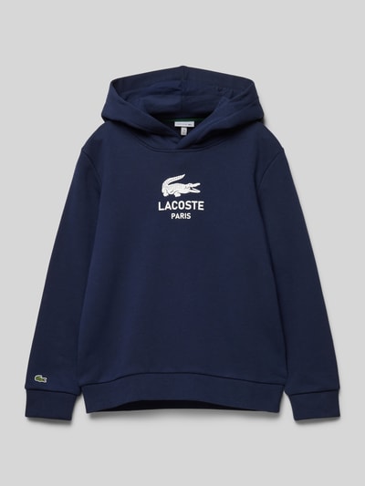 Lacoste Hoodie met labelprint Marineblauw - 1