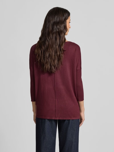 FREE/QUENT Strickpullover aus Viskose-Mix mit 3/4-Arm Modell 'JONE' Bordeaux 5