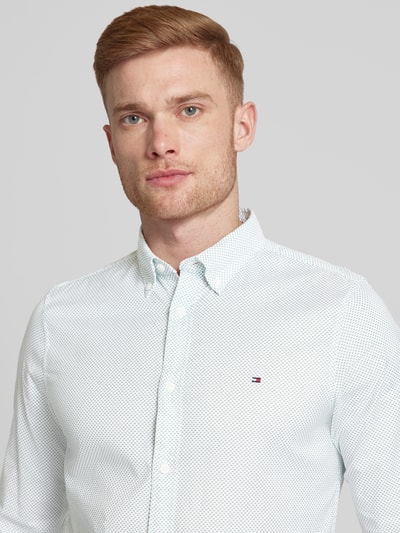 Tommy Hilfiger Slim fit vrijetijdsoverhemd met all-over motief Wit - 3