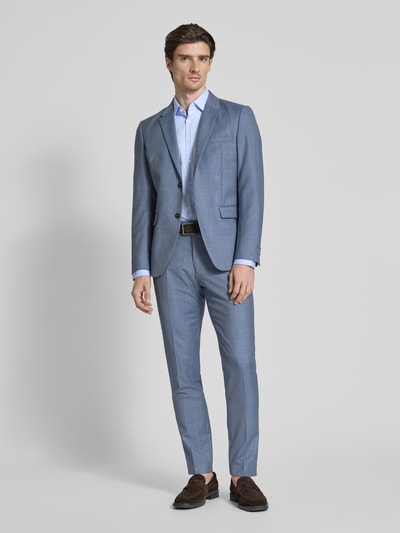Jake*s Slim Fit Business-Hemd mit Knopfleiste Bleu 1