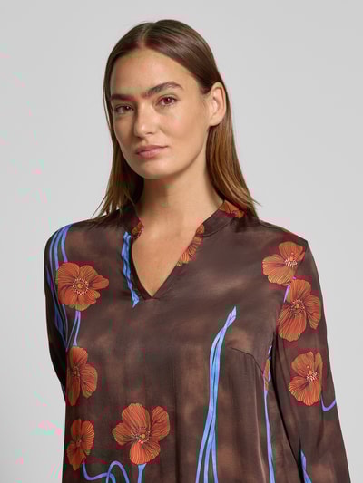 More & More Langarmbluse aus reiner Viskose Schoko 3