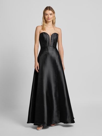 Luxuar Abendkleid in trägerlosem Design Black 4