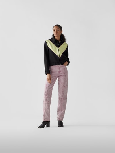 MSGM Sweatjacke mit Kontraststreifen Schwarz 1