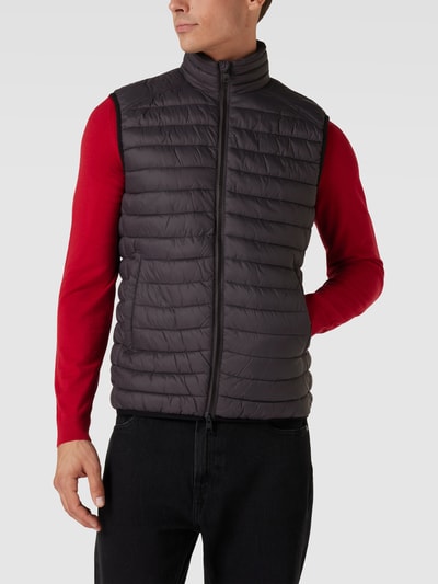 Cinque Gilet met opstaande kraag, model 'CiFold' Donkergrijs - 4