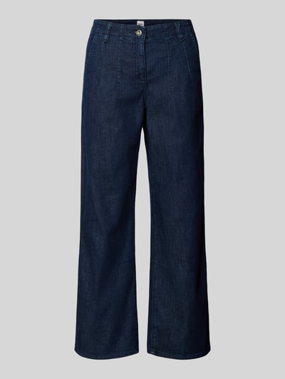 Produktfoto, Wide Leg Jeans in verkürzter Passform Modell 'Maine' von Brax aus dunkelblauem Baumwoll-Mix mit Stretch-Anteil, gerade geschnitten