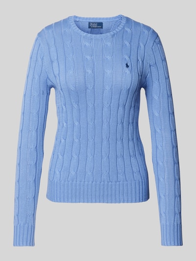 Polo Ralph Lauren Strickpullover mit Label-Stitching Modell 'JULIANNA' Hellblau 2