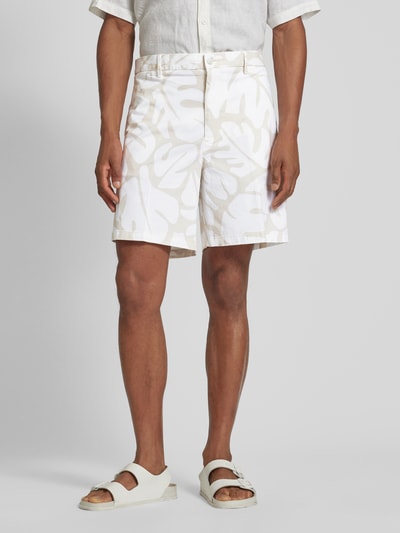 BOSS Bermuda met bloemenmotief, model 'Karlos' Offwhite - 4