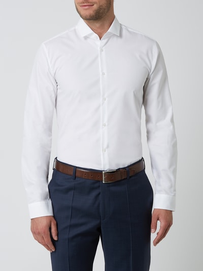 HUGO Super Slim Fit Business-Hemd aus Baumwolle Modell 'Erondo' Weiss 4