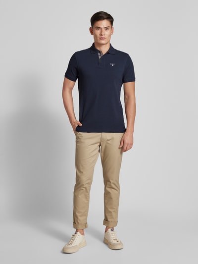 Barbour Poloshirt mit kurzer Knopfleiste Marine 1