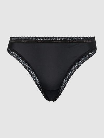 Calvin Klein Underwear Stringi z mikrowłókna Czarny 1