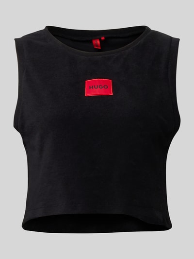 HUGO Korte tanktop met labelpatch, model 'BONNIE' Zwart - 2