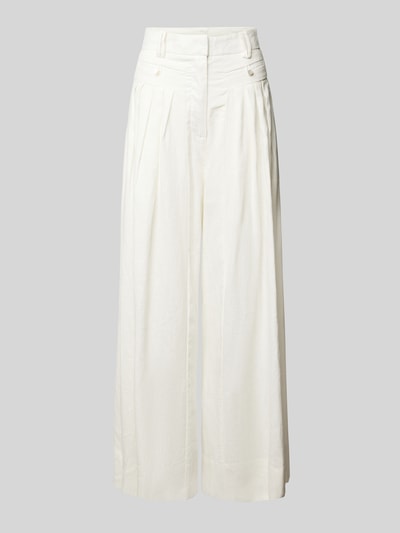 FARM RIO Wide Leg Leinenhose mit Bundfalten Weiss 2