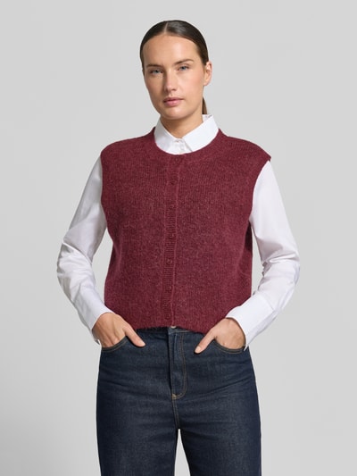 Selected kamizelka o kroju regular fit z mieszanki wełny z domieszką alpaki model 'LULU' Bordowy 4