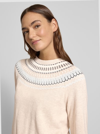 s.Oliver RED LABEL Shaped fit gebreide pullover van puur katoen Ecru - 3