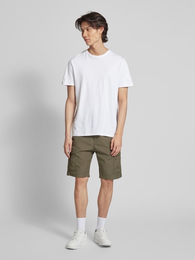 Levi's® Regular Fit Cargoshorts mit Knopfverschluss Oliv 1