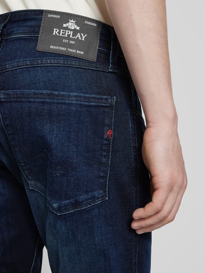 Replay Slim fit jeans in 5-pocketmodel, model 'ANBASS' Marineblauw - 3