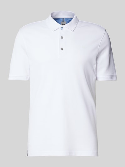 Brax Regular Fit Poloshirt mit Label-Print Modell 'Pete' Weiss 1