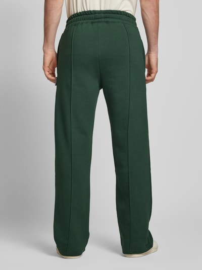 PROHIBITED Sweatpants met labelstitching, model 'Camden' Donkergroen - 5