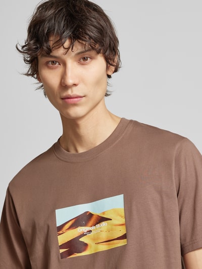 Jack & Jones T-Shirt mit Motiv-Print Modell 'VESTERBRO' Taupe 3