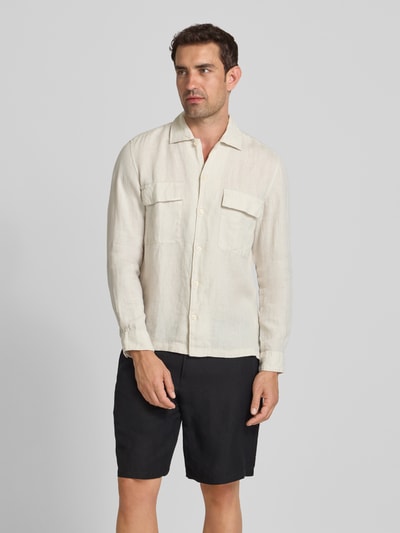 Marc O'Polo Regular Fit Leinenhemd mit Pattentaschen Beige 4