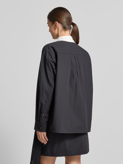 Jake*s Casual Oversized Langarmbluse aus reiner Baumwolle Dunkelblau 5