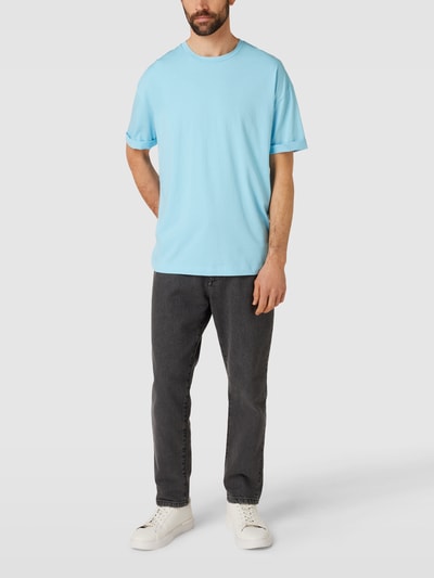 Drykorn T-Shirt mit fixierten Ärmelumschlägen Modell 'THILO' Hellblau 1