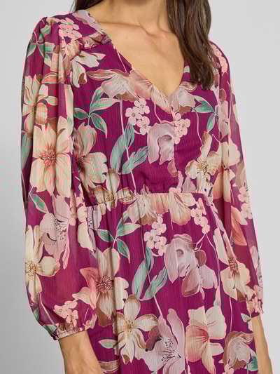 ZABAIONE Knielange jurk met V-hals Fuchsia - 3