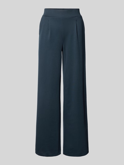 B.Young Wide leg stoffen broek in zwart met bandplooien, model 'Rizetta' Marineblauw - 2