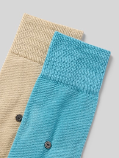 Burlington Socken mit Logo-Applikation im 2er-Pack Tuerkis 2