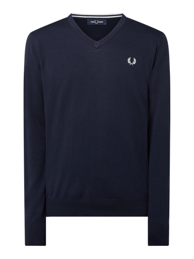 Fred Perry Pullover mit Woll-Anteil Dunkelblau 2