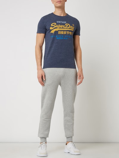 Superdry T-shirt z logo Granatowy melanż 1