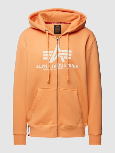 Alpha Industries Sweatjacke mit Label-Print Modell 'Basic' Apricot 2