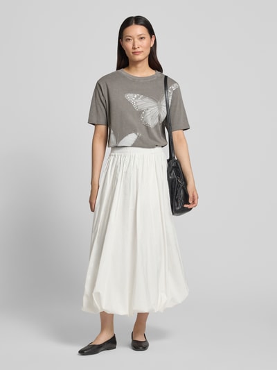 Jake*s Casual Relaxed Fit T-Shirt mit Motiv-Print Mittelgrau 1