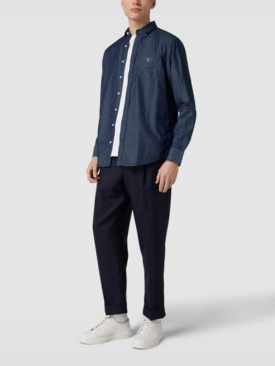 GANT Jeanshemd mit Label-Stitching Jeansblau 1