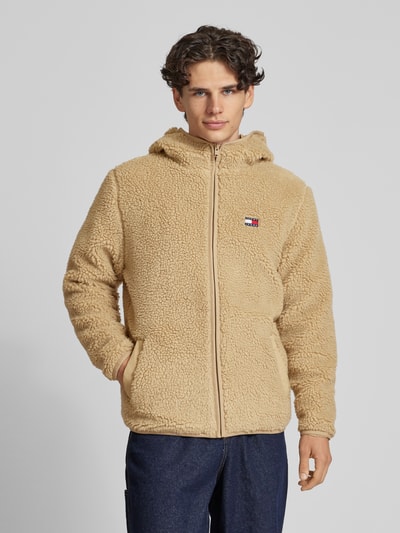 Tommy Jeans Teddyfell-Jacke mit Kapuze Beige 4