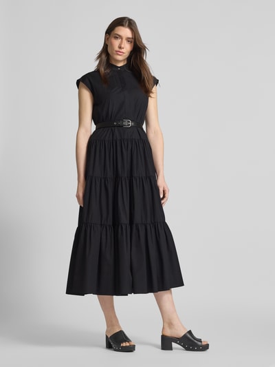 Max Mara Studio Długa sukienka ze stójką model ‘BAIRO’ Czarny 1