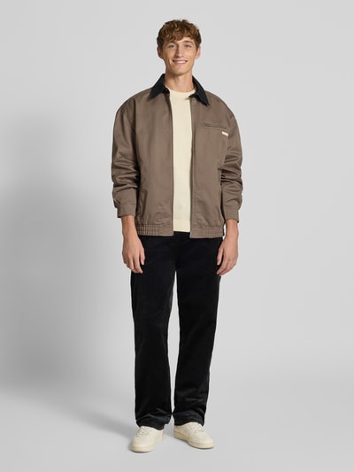 Replay tapered fit corduroy broek met riem Zwart - 1