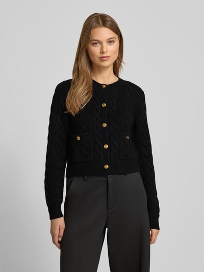 Polo Ralph Lauren Cardigan aus Lanawolle-Kaschmir-Mix mit Zopfmuster BLACK 4