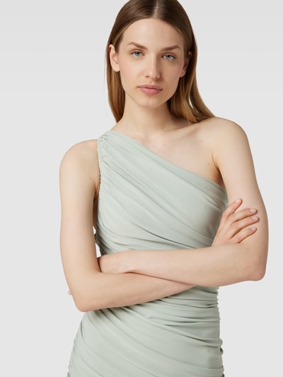 Norma Kamali Midikleid im One-Shoulder-Look Hellgruen 3