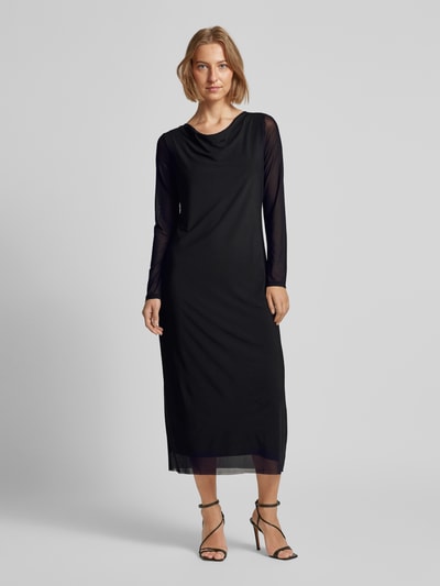 comma Midi-jurk in laagjeslook Zwart - 4