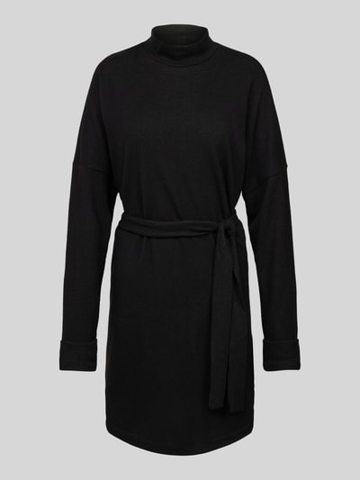 Noisy May Knielanges Strickkleid mit Bindegürtel Modell 'CITY AVA' Black 2