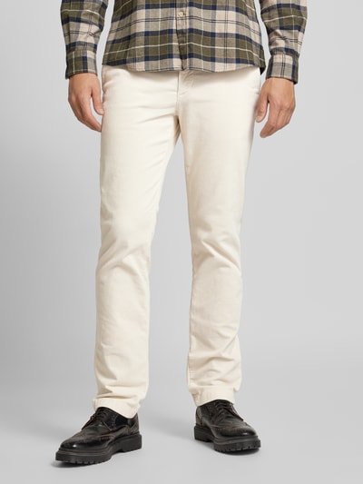 Tommy Hilfiger Regular fit corduroy broek met riemlussen, model 'DENTON' Offwhite - 4