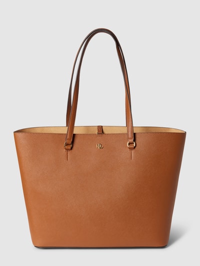 Lauren Ralph Lauren Shopper aus Leder mit Label-Detail Cognac 2