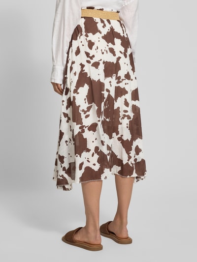 ZABAIONE Midirok met riem, model 'Le44naa' Middenbruin - 5