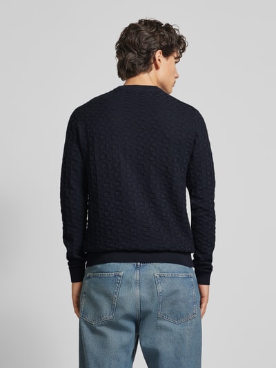 Only & Sons Strickpullover mit Strukturmuster Modell 'KALLE' Dunkelblau 5